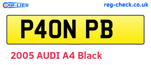 P40NPB are the vehicle registration plates.