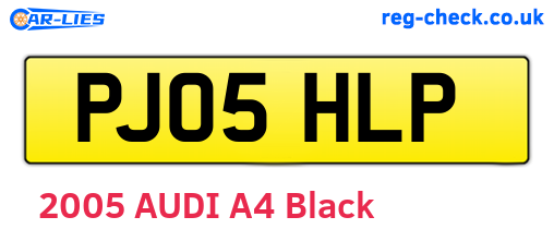 PJ05HLP are the vehicle registration plates.