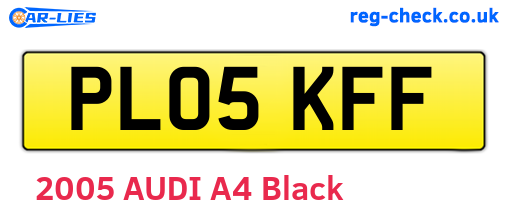 PL05KFF are the vehicle registration plates.