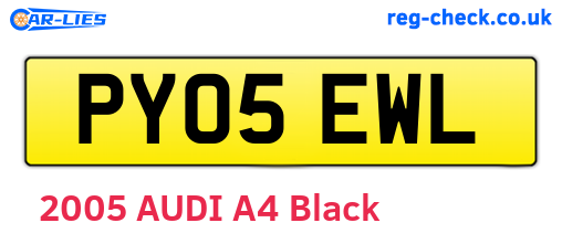 PY05EWL are the vehicle registration plates.