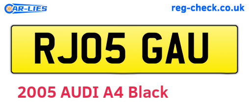 RJ05GAU are the vehicle registration plates.