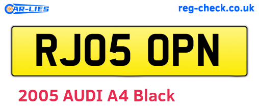 RJ05OPN are the vehicle registration plates.
