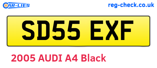 SD55EXF are the vehicle registration plates.