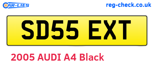 SD55EXT are the vehicle registration plates.