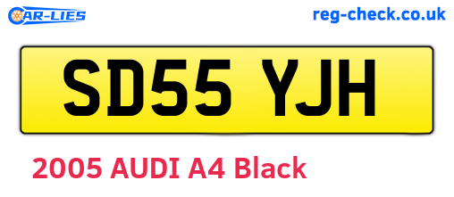 SD55YJH are the vehicle registration plates.