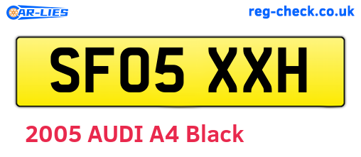 SF05XXH are the vehicle registration plates.