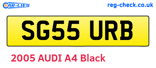 SG55URB are the vehicle registration plates.
