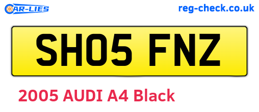 SH05FNZ are the vehicle registration plates.
