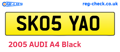 SK05YAO are the vehicle registration plates.