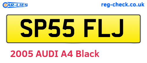 SP55FLJ are the vehicle registration plates.