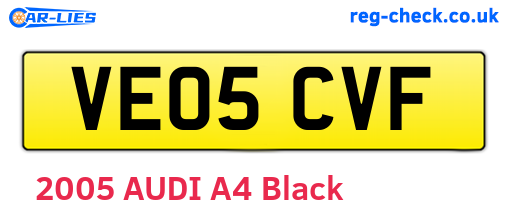 VE05CVF are the vehicle registration plates.