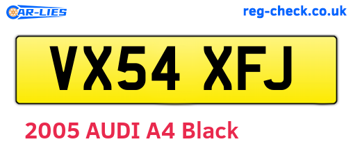 VX54XFJ are the vehicle registration plates.