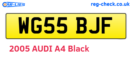 WG55BJF are the vehicle registration plates.