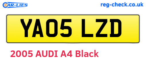 YA05LZD are the vehicle registration plates.