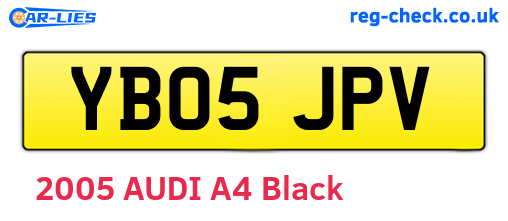 YB05JPV are the vehicle registration plates.