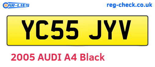 YC55JYV are the vehicle registration plates.