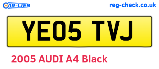 YE05TVJ are the vehicle registration plates.
