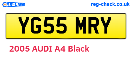 YG55MRY are the vehicle registration plates.