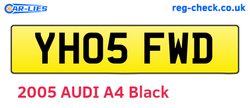 YH05FWD are the vehicle registration plates.