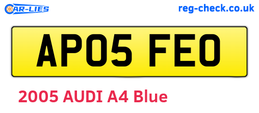 AP05FEO are the vehicle registration plates.