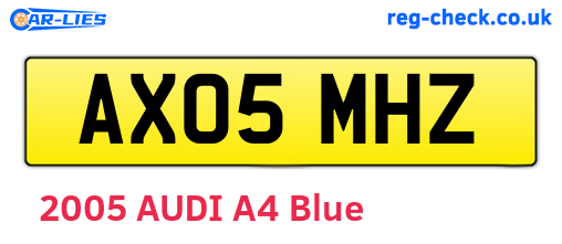 AX05MHZ are the vehicle registration plates.