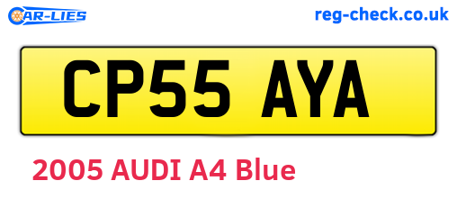 CP55AYA are the vehicle registration plates.
