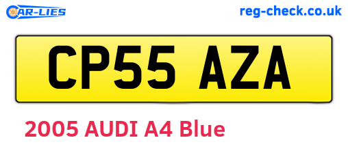 CP55AZA are the vehicle registration plates.