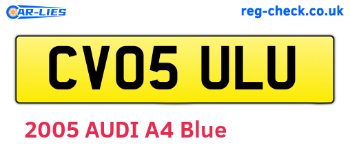 CV05ULU are the vehicle registration plates.