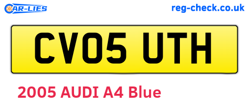CV05UTH are the vehicle registration plates.