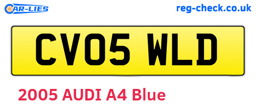 CV05WLD are the vehicle registration plates.