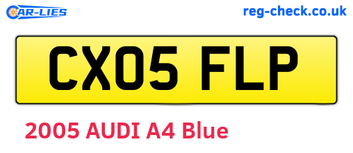 CX05FLP are the vehicle registration plates.