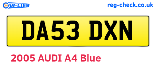 DA53DXN are the vehicle registration plates.