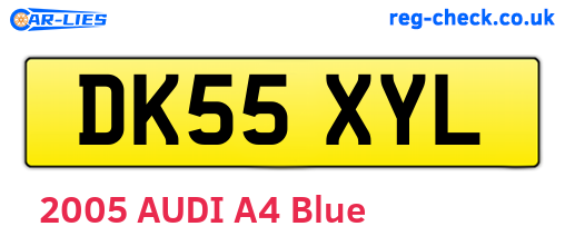 DK55XYL are the vehicle registration plates.