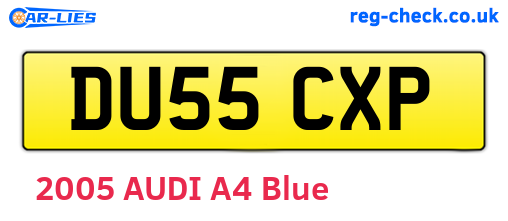 DU55CXP are the vehicle registration plates.