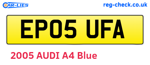 EP05UFA are the vehicle registration plates.