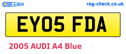 EY05FDA are the vehicle registration plates.