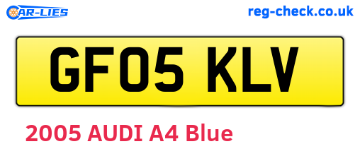 GF05KLV are the vehicle registration plates.