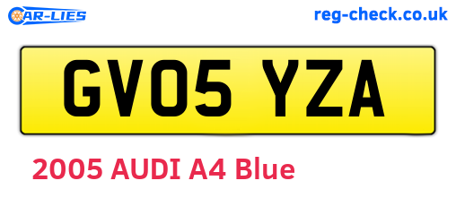 GV05YZA are the vehicle registration plates.