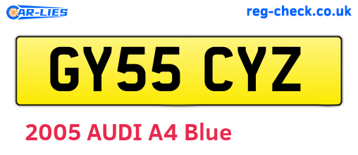 GY55CYZ are the vehicle registration plates.