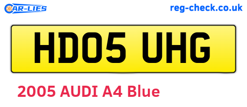 HD05UHG are the vehicle registration plates.
