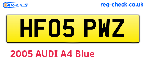 HF05PWZ are the vehicle registration plates.