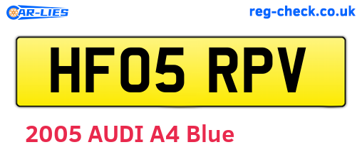 HF05RPV are the vehicle registration plates.