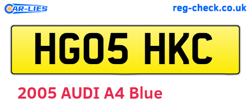 HG05HKC are the vehicle registration plates.