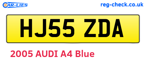 HJ55ZDA are the vehicle registration plates.