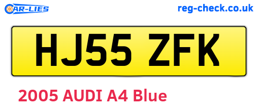HJ55ZFK are the vehicle registration plates.