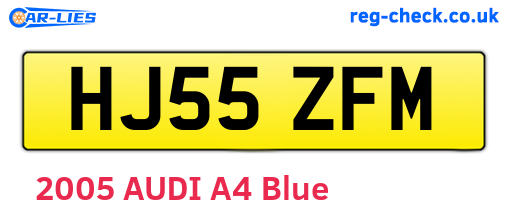 HJ55ZFM are the vehicle registration plates.