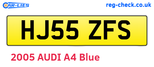 HJ55ZFS are the vehicle registration plates.