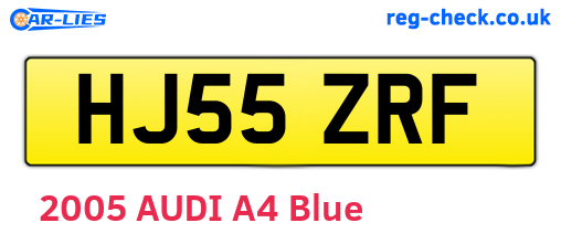 HJ55ZRF are the vehicle registration plates.