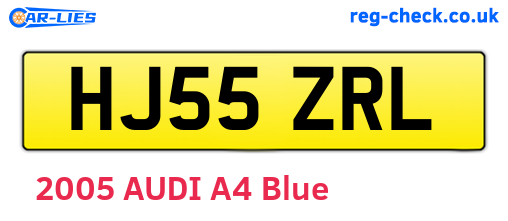 HJ55ZRL are the vehicle registration plates.