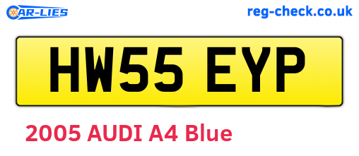 HW55EYP are the vehicle registration plates.